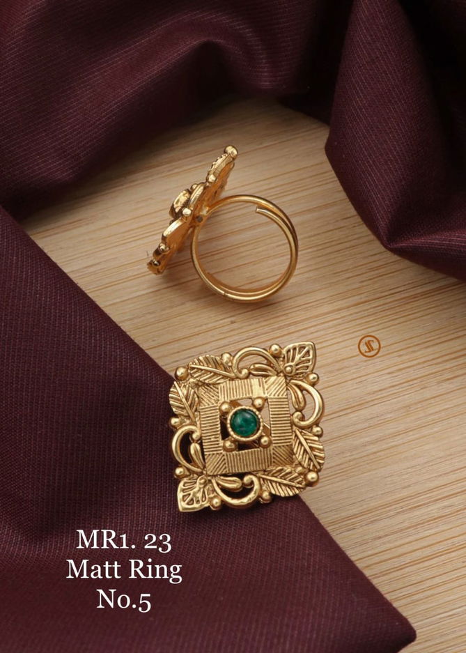 MR1 Designer Rajawadi Matt Rings Wholesalers In Delhi
